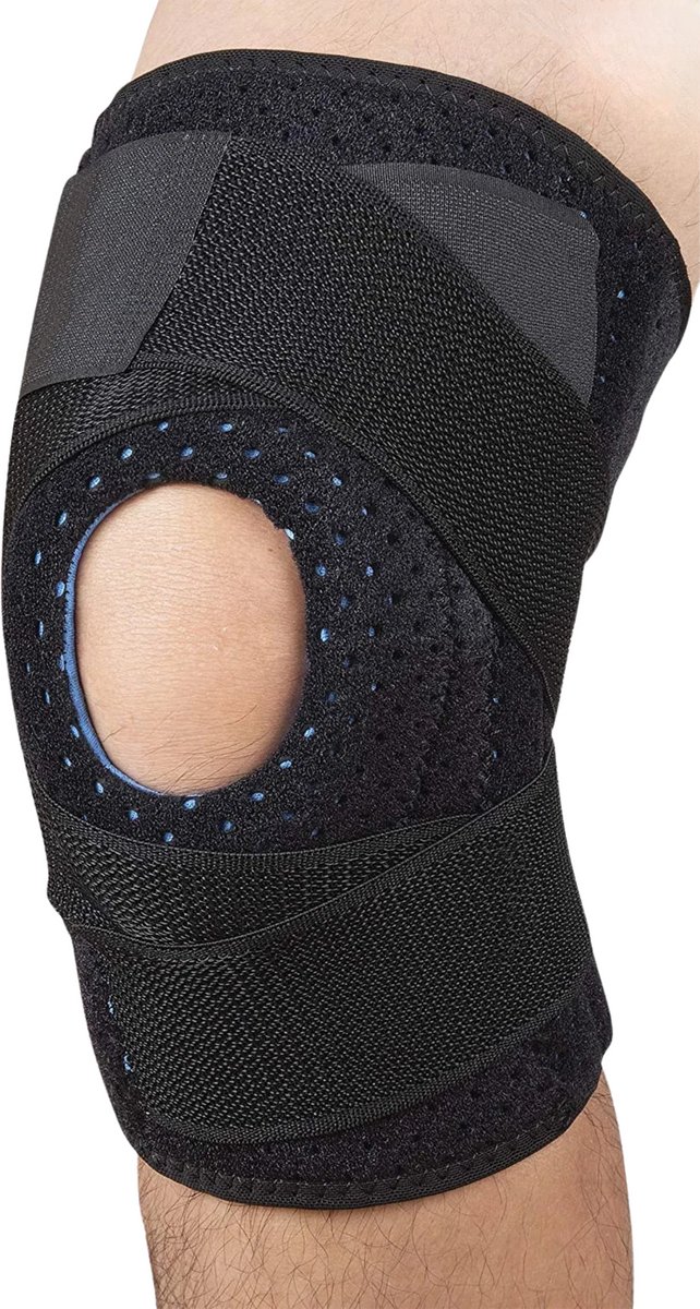 Goodli Kniebrace - One - size - Verstelbare Knieband voor Dames en Heren - Patellabrace met Stabiliteit - Ondersteuning bij Artrose en Meniscus - Zwart