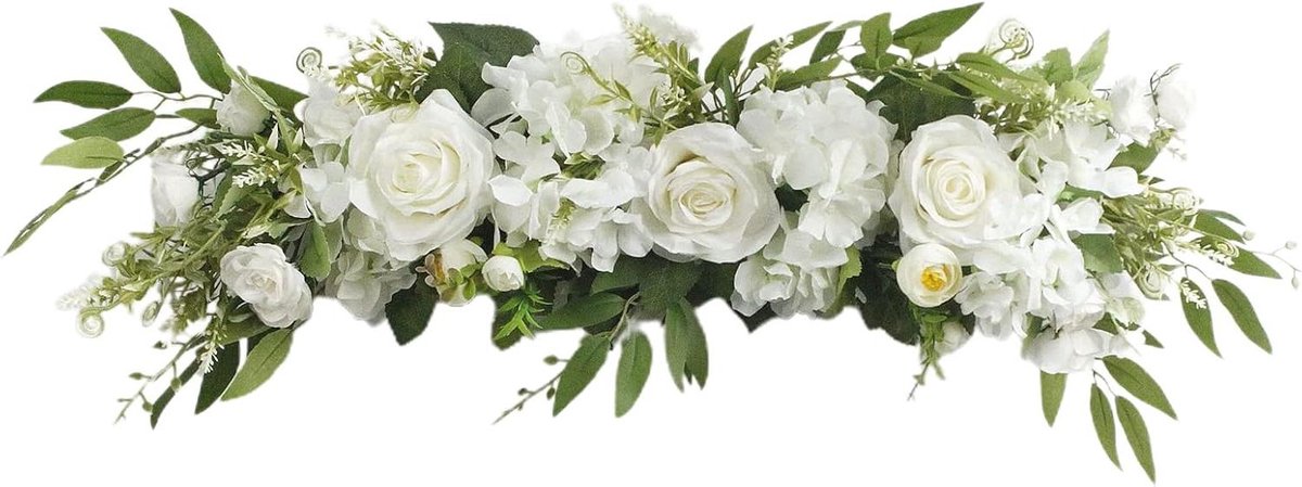 65cm Bruiloft Boog Bloemen, Kunstmatige Pioen Bloem Swag, Faux Zijde Roos Bloem Swags met 