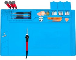 Hittebestendige Magnetische Soldeermat 500 °C, 45 x 30 cm, Antistatische Reparatiemaat voor Het Repareren van Horloges, Telefoons en Laptops, Ideaal voor Elektronica en Soldeerwerk
