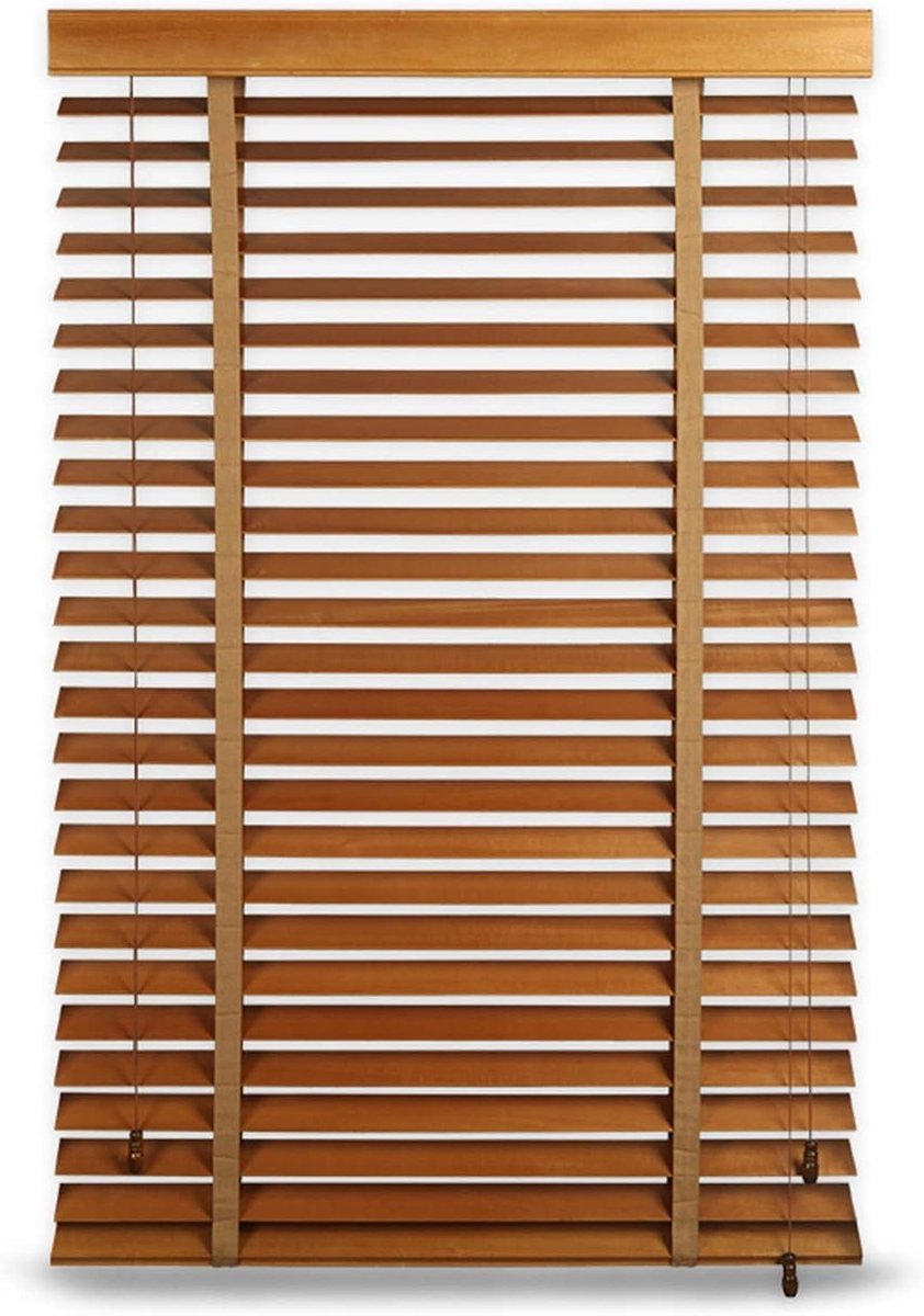 Houten Jaloezieën - Venetiaanse Blinds - Raambekleding - Natuurlijk Massief Hout - 75x150c