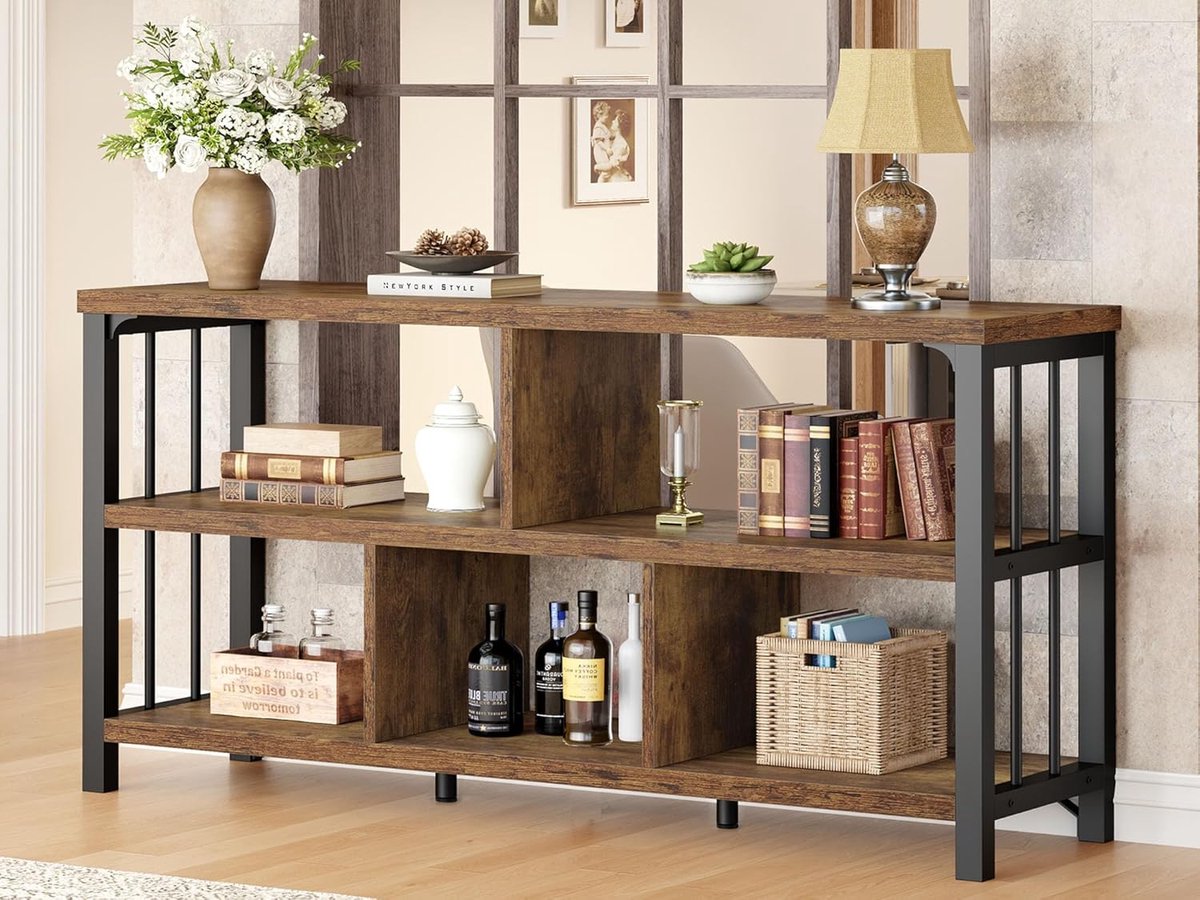 Luxe Boekenkast – Bruin – 140x34x76 cm – Industrohome