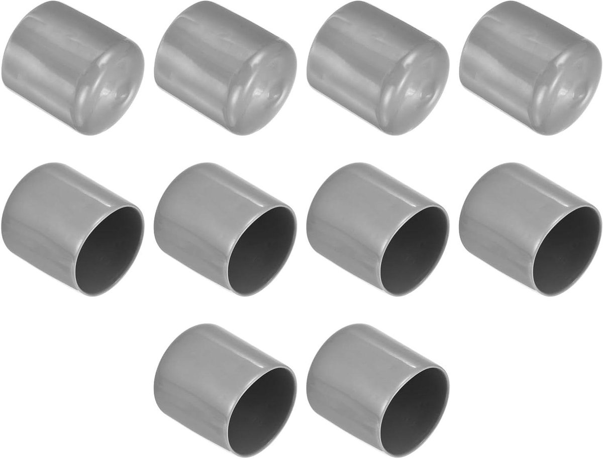 Rubberen Eindkappen - Beschermdoppen Kunststof - Meubels Beschermen - Zacht Elastisch Materiaal - 38 mm Binnendiameter - Lichtgrijs