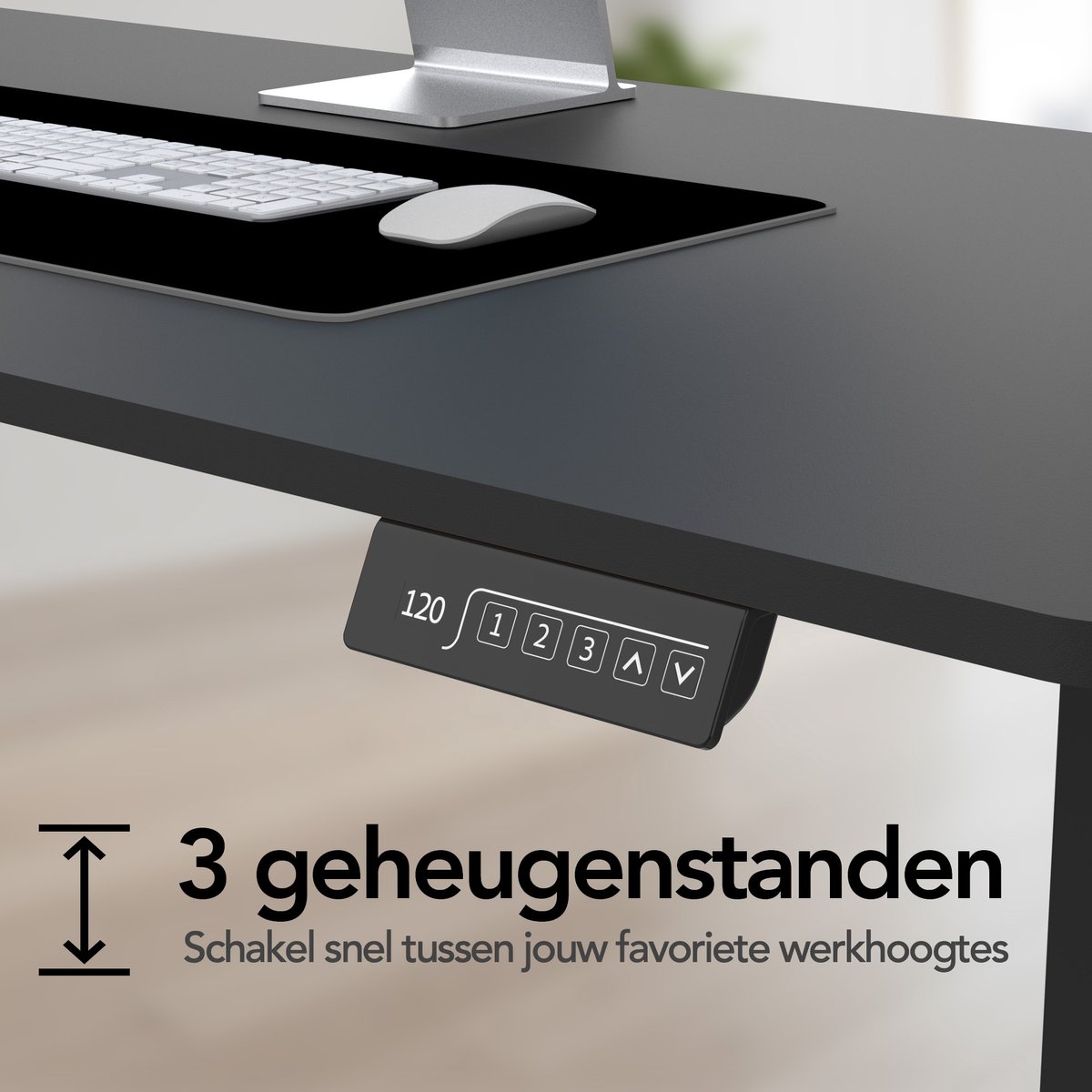 Infinity Goods Zit Sta Bureau Elektrisch Verstelbaar - 140 x 60 CM - Geheugenfunctie - Zwart thumbnail 6