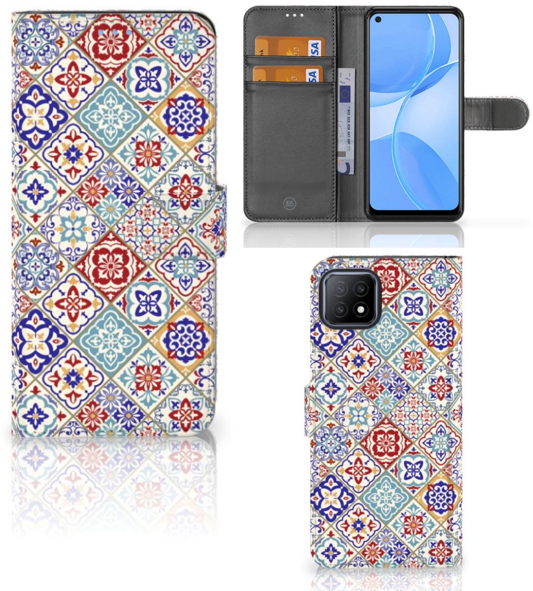 OPPO A73 5G Bookcase Tiles Color