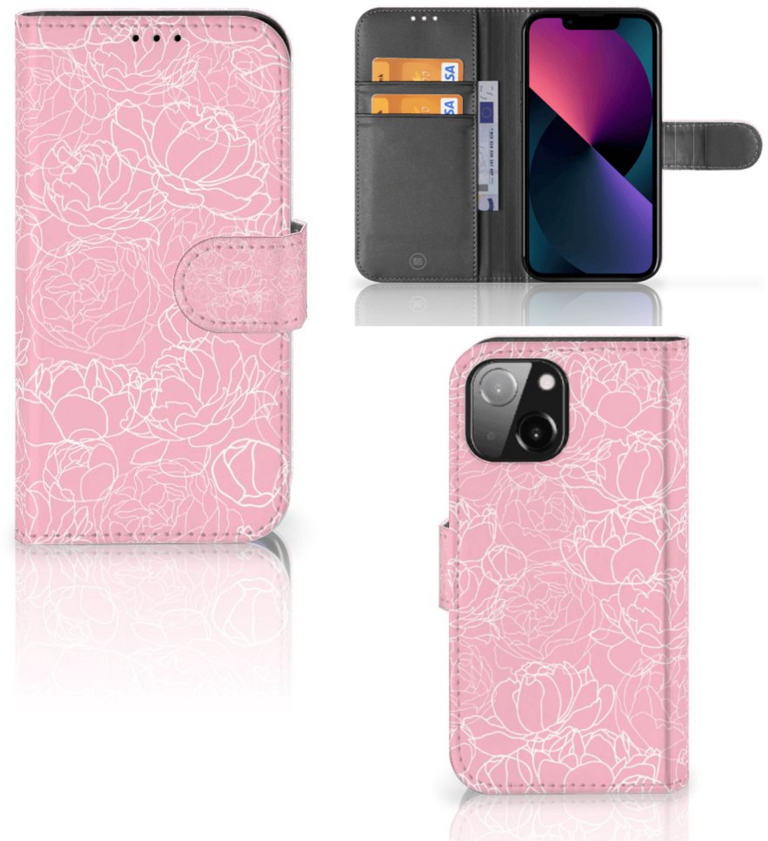 iPhone 13 Mini Hoesje White Flowers