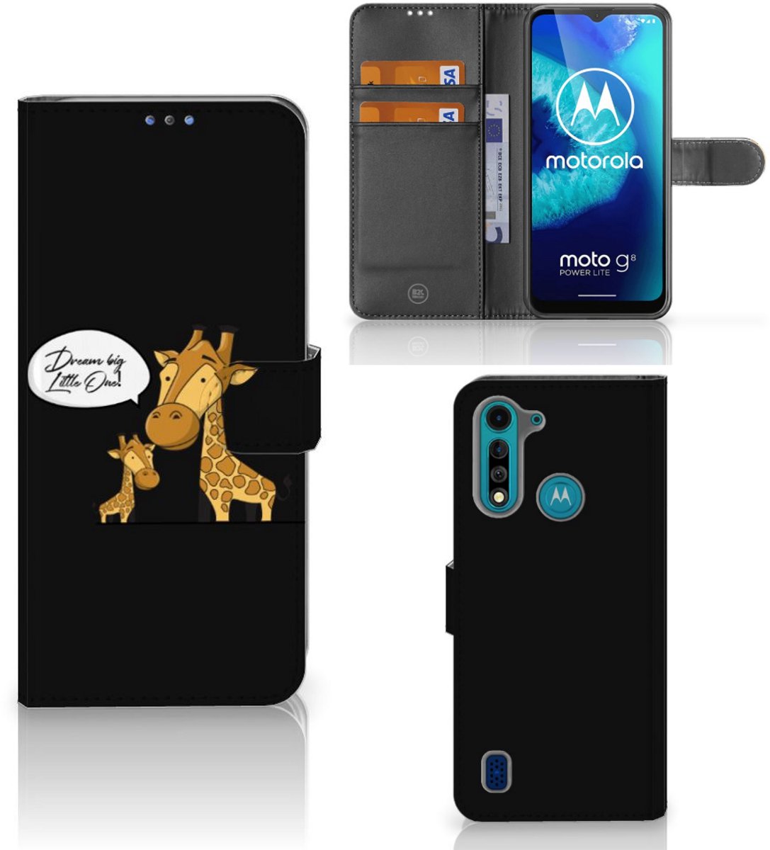 Motorola G8 Power Lite Leuk Hoesje Giraffe