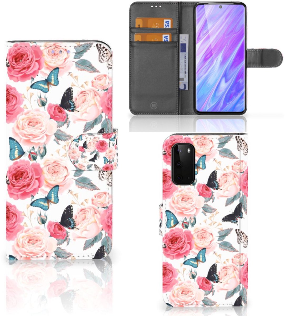Samsung Galaxy S20 Hoesje Butterfly Roses