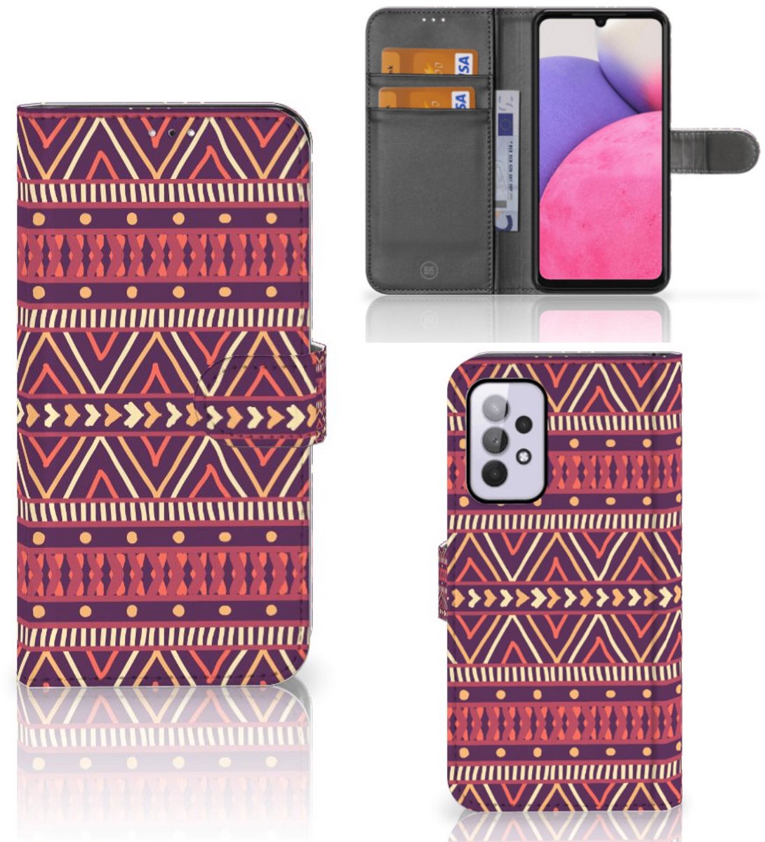 Samsung Galaxy A33 5G Telefoon Hoesje Aztec Paars