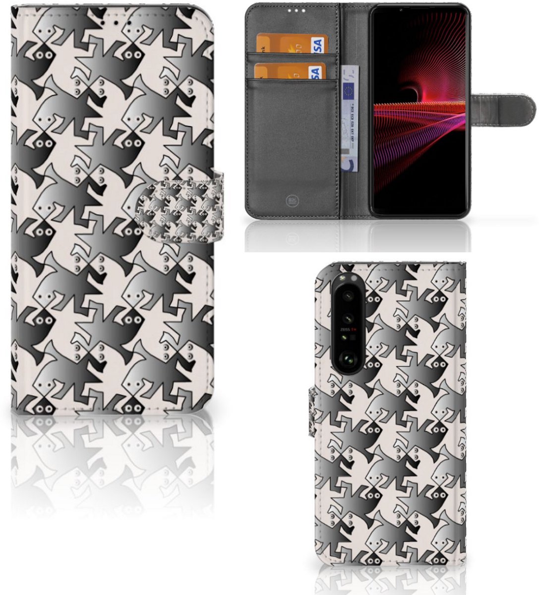 Sony Xperia 1 III Telefoonhoesje met Pasjes Salamander Grey