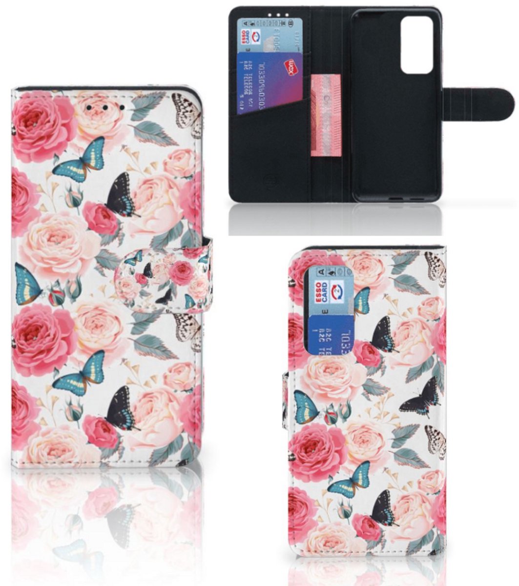 Huawei P40 Hoesje Butterfly Roses