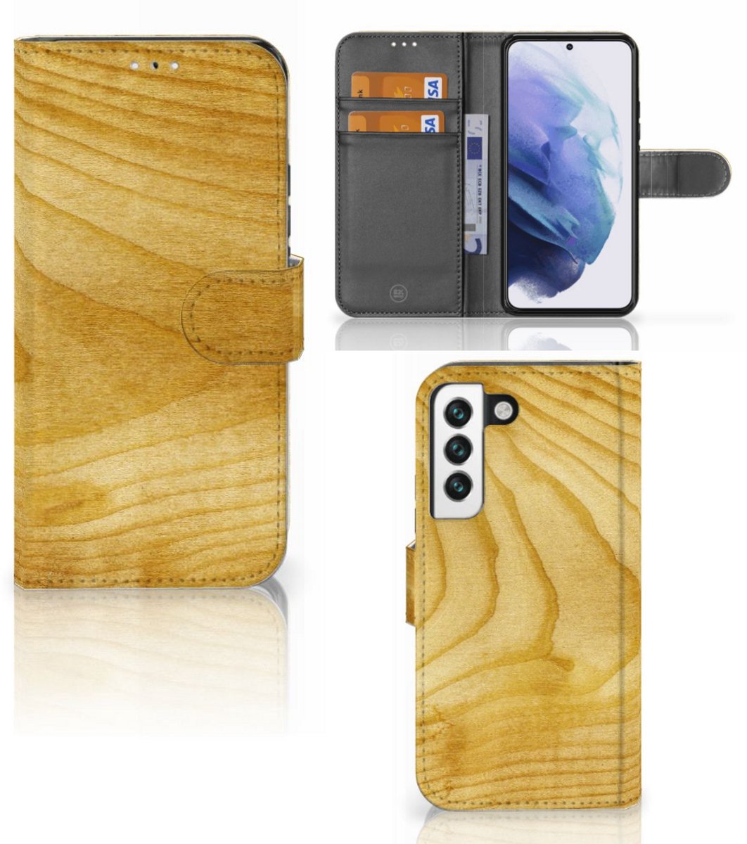Samsung Galaxy S22 Book Style Case Licht Hout