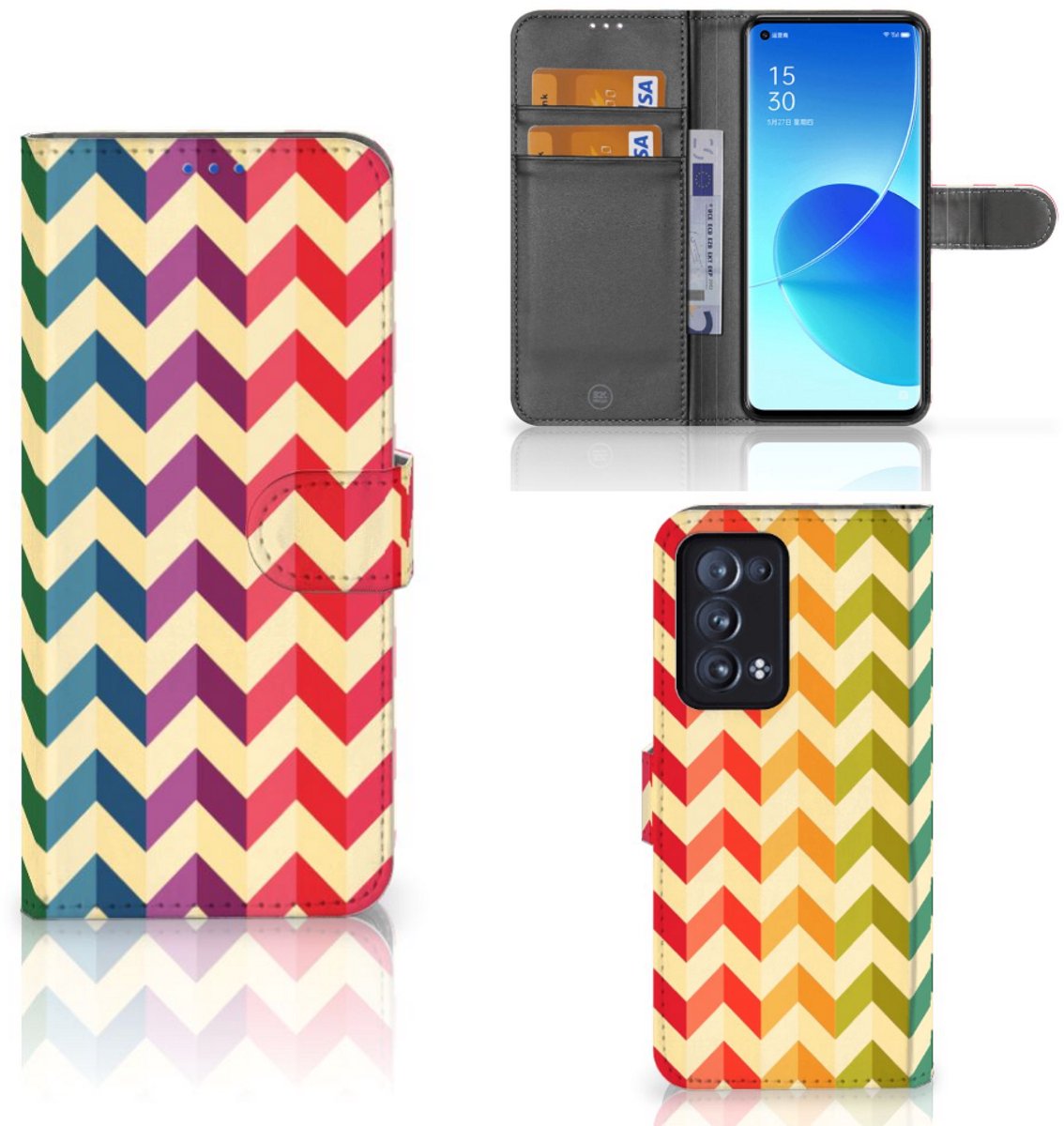 OPPO Reno 6 Pro Plus 5G Telefoon Hoesje Zigzag Multi Color