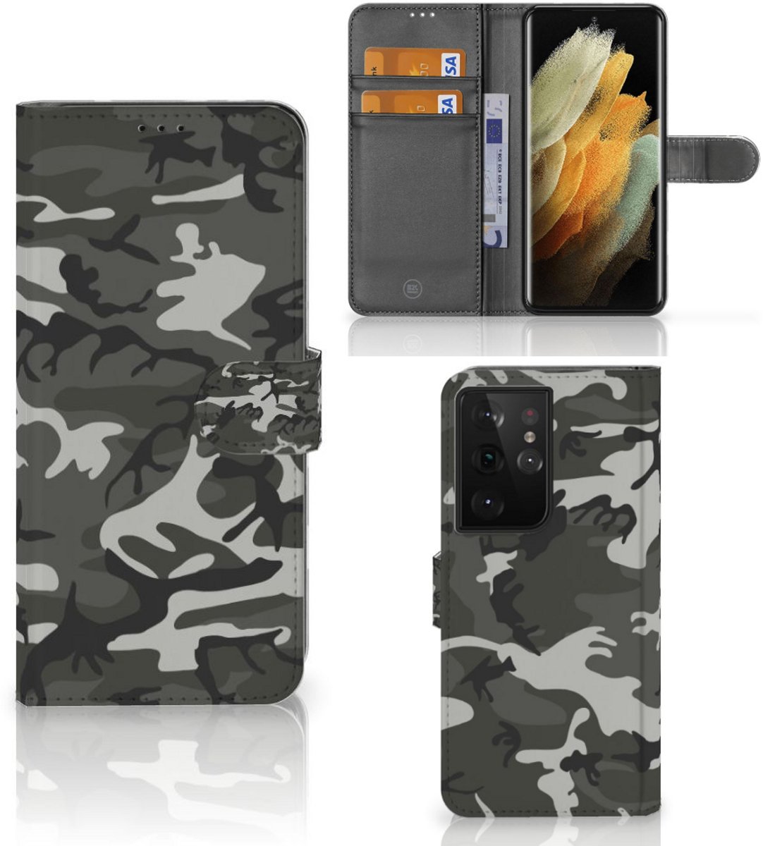 Samsung Galaxy S21 Ultra Telefoon Hoesje Army Light