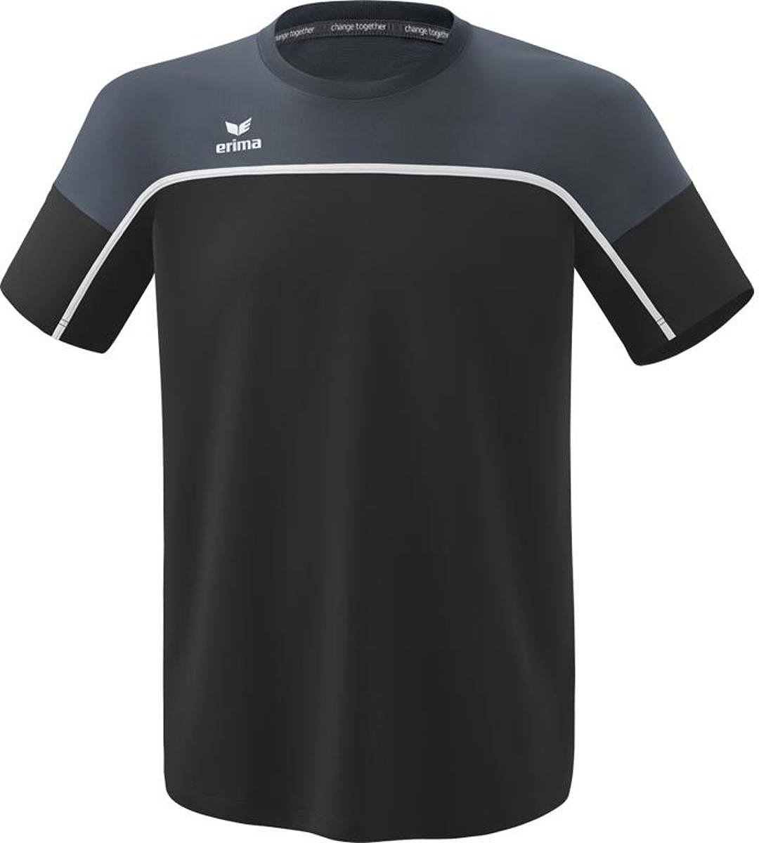 Erima Change T-Shirt Kinderen - Zwart / Slate Grey / Wit | Maat: 140