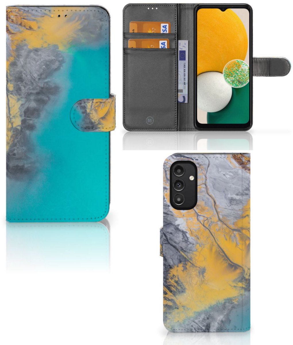 Samsung Galaxy A14 5G Bookcase Marble Blue Gold