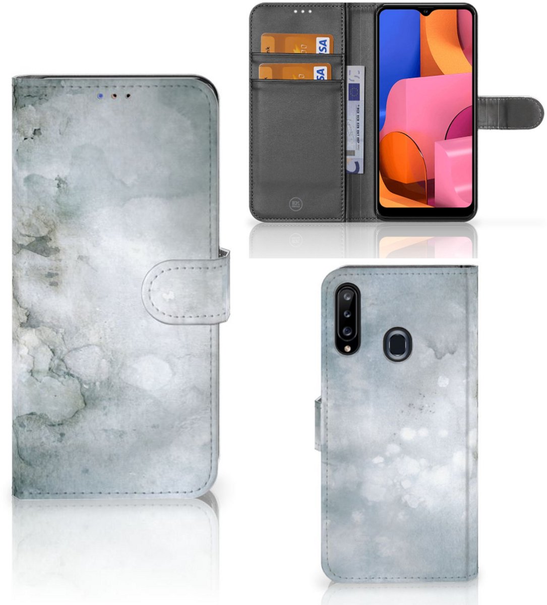 Boekhoesje voor Hoesje Samsung Galaxy A20s Painting Grey