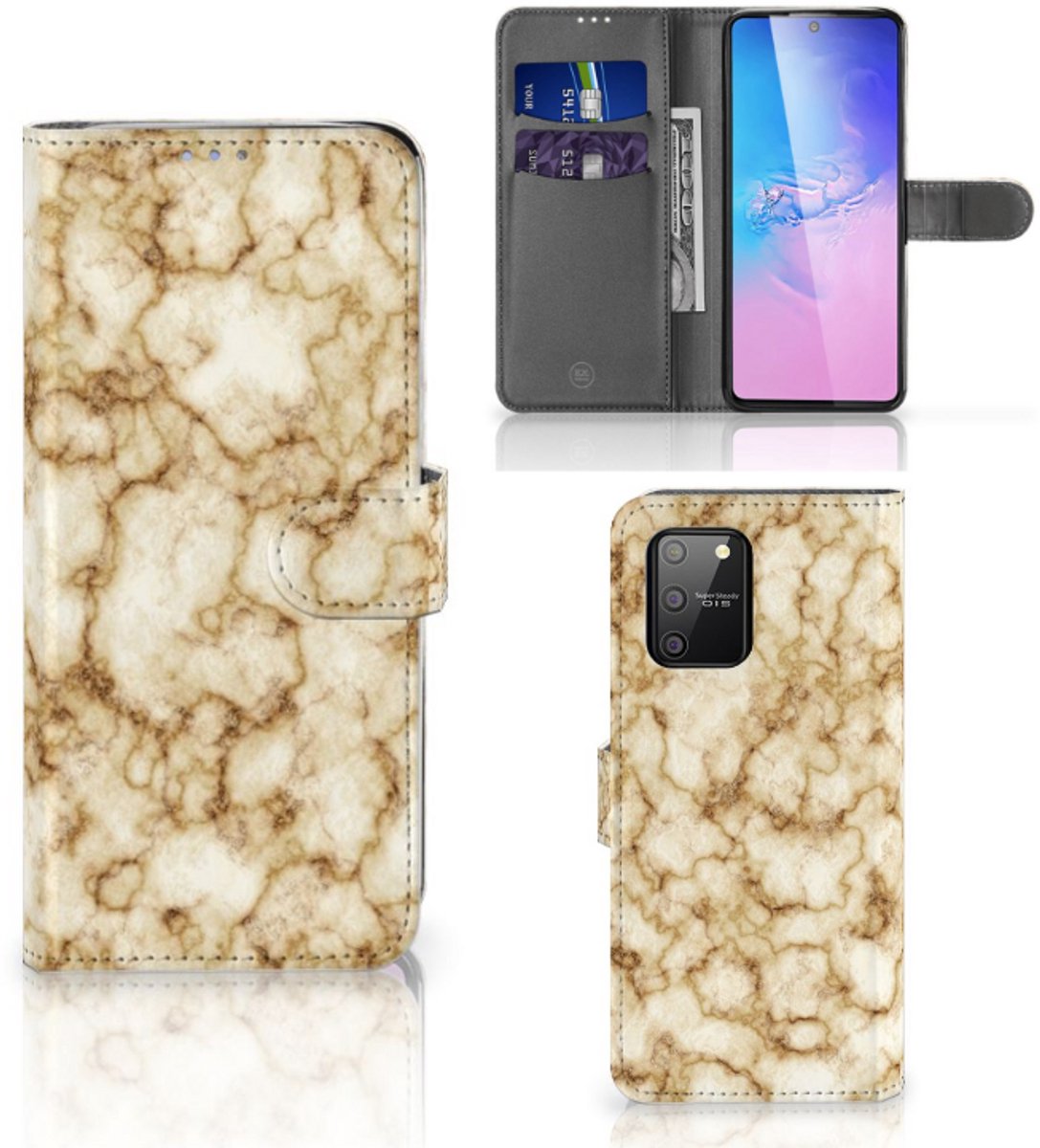 Samsung S10 Lite Bookcase Marmer Goud