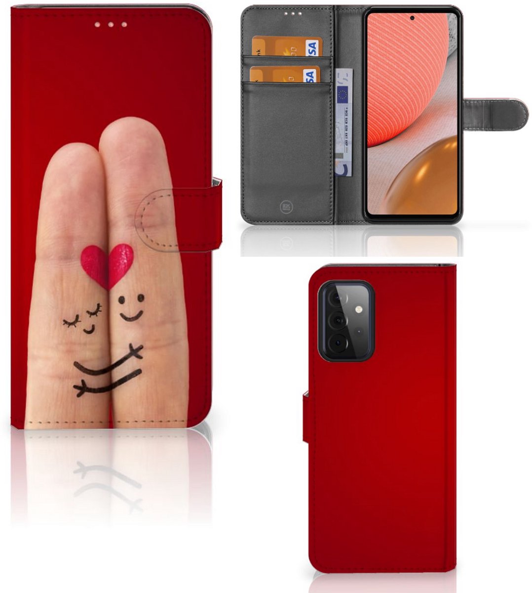 Samsung Galaxy A72 Wallet Case met Pasjes Liefde - Origineel Romantisch Cadeau