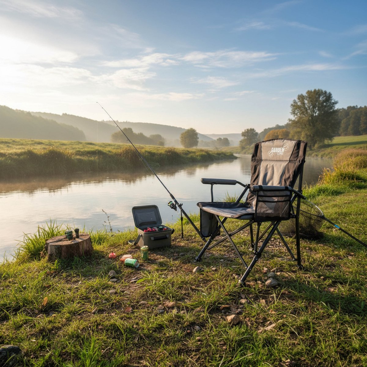 Verwarmde campingstoel, opvouwbare vissersstoel 58x58x90 cm met bekerhouder + hoes — cadeau in Sport & Outdoor - foto 3