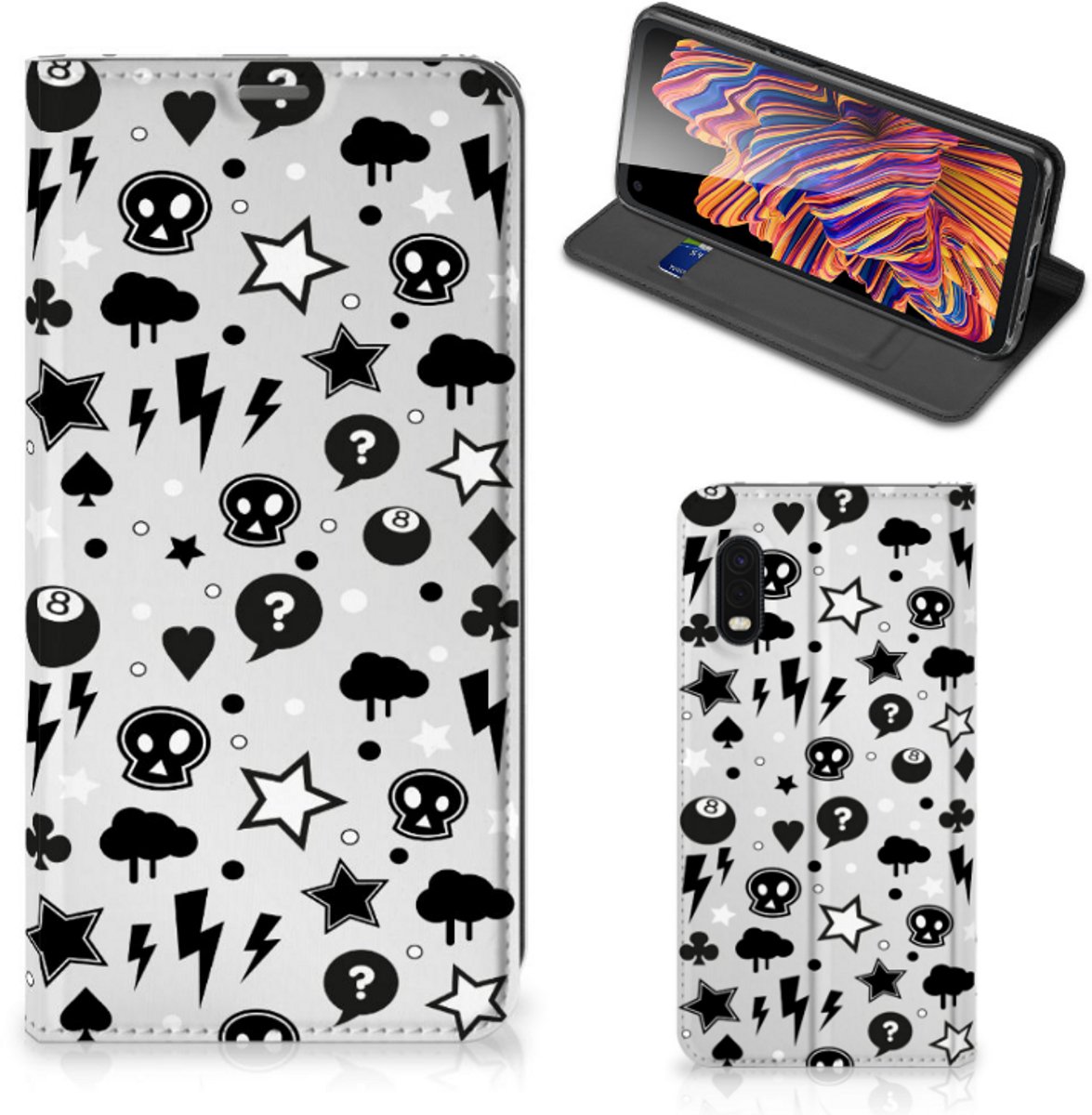 Mobiel BookCase Samsung Xcover Pro Silver Punk