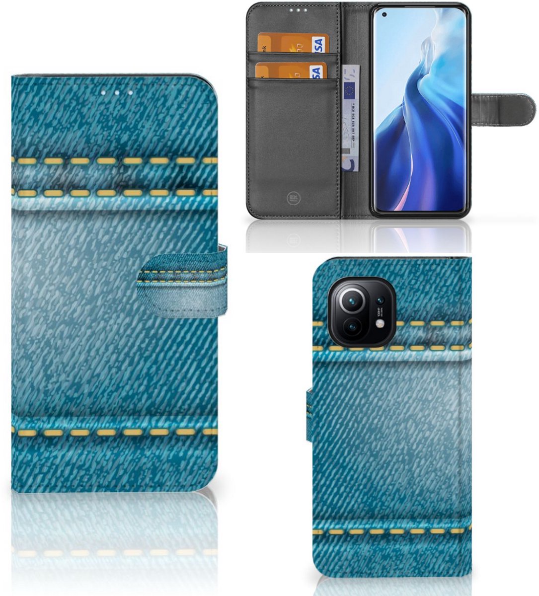 Xiaomi Mi 11 Wallet Case met Pasjes Jeans