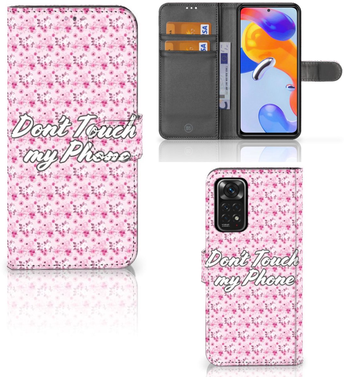 Xiaomi Redmi Note 11 Pro 5G/4G Portemonnee Hoesje Flowers Pink DTMP