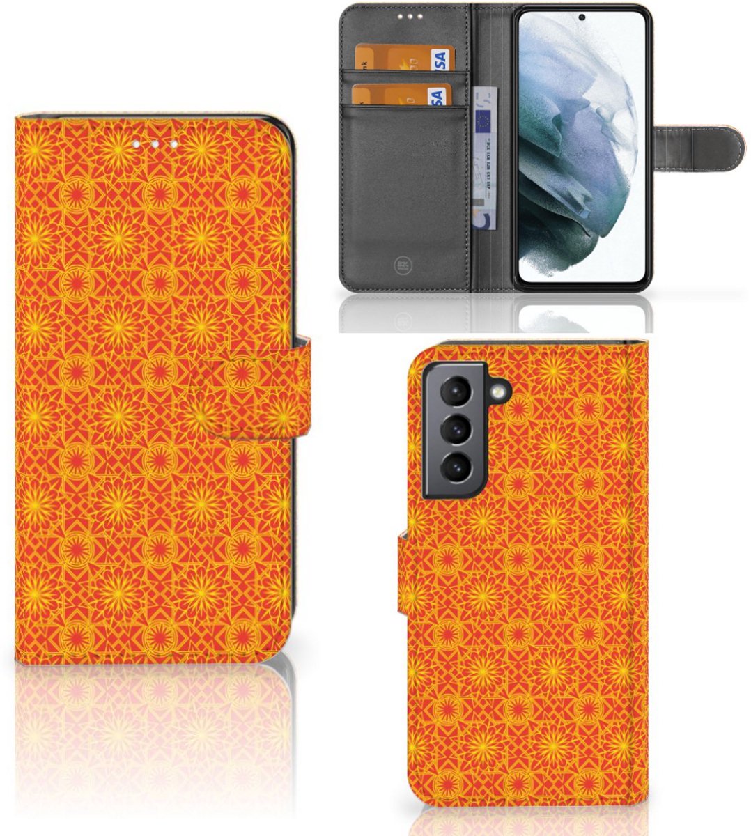 Samsung Galaxy S21 FE Telefoon Hoesje Batik Oranje