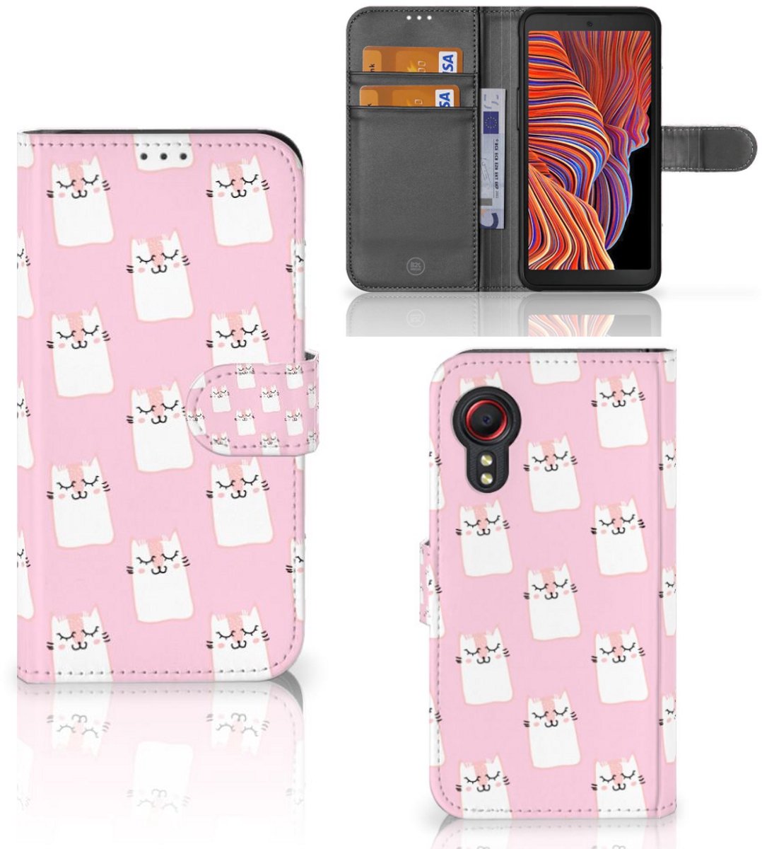 Samsung Galaxy Xcover 5 Telefoonhoesje met Pasjes Sleeping Cats