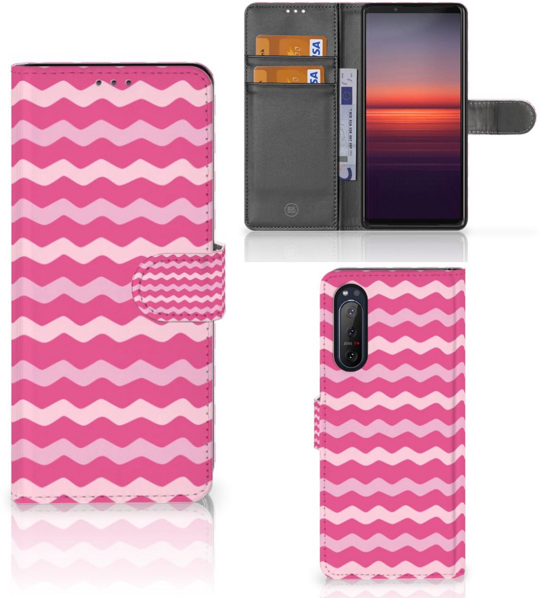 Sony Xperia 5II Telefoon Hoesje Waves Pink