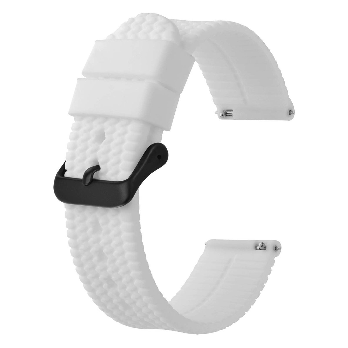 Cosensi - Silicone Horlogeband - Snelle Ontgrendeling - Waterproof - Wit - Geschikt voor 18mm 20mm 22mm 24mm - Lichtgewicht en Wasbaar