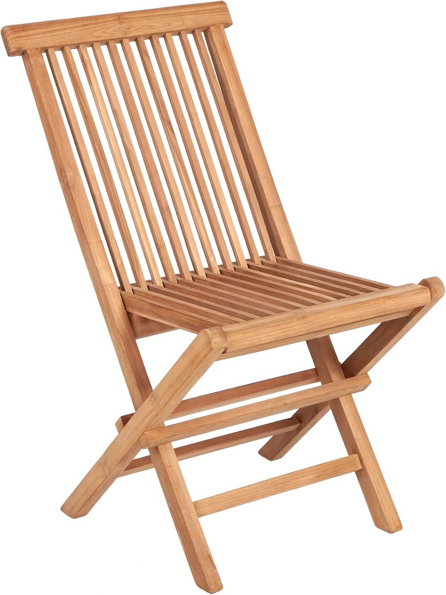 Teakhouten Tuinstoel – 47x83x64 cm – Massief Teak Houten Stoel met Armleuningen – Luxe Weerbestendige Outdoor Stoel voor Tuin, Terras en Balkon – Naturel – Urbanhome