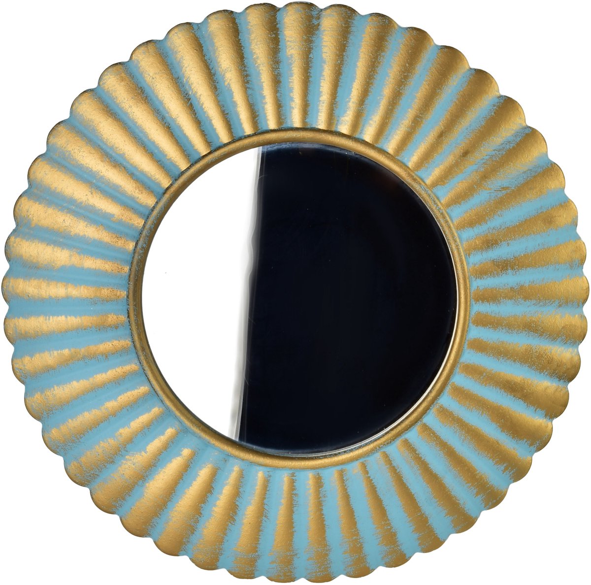 Mondex DAZ Serie - Decoratieve Spiegel - 40cm - Turkus - Gouden Rand