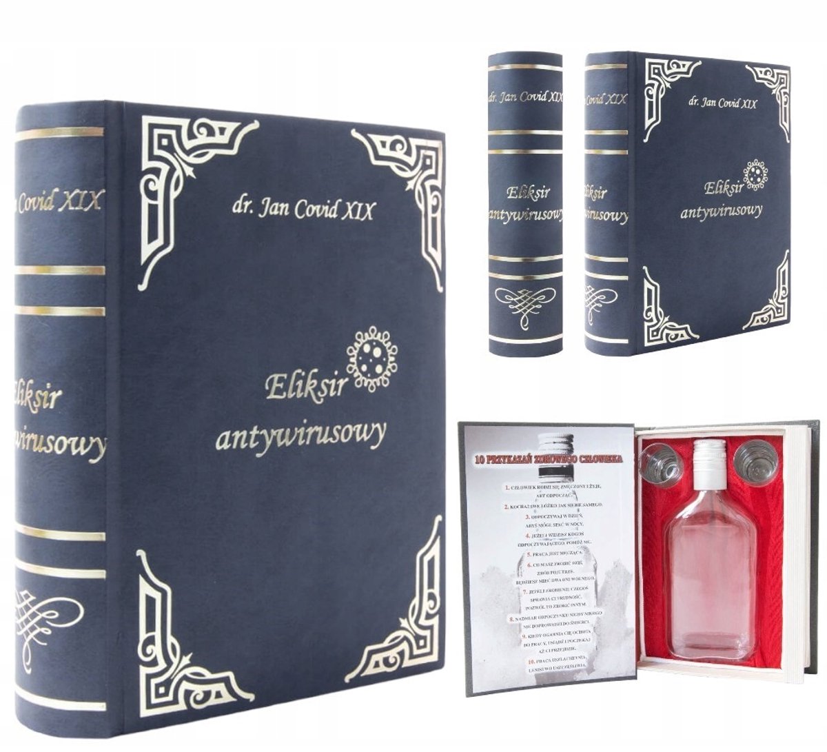 Bimberek - Elixir Antiviraal Boek - 350 ml Fles - Virus Etiket - Cadeau