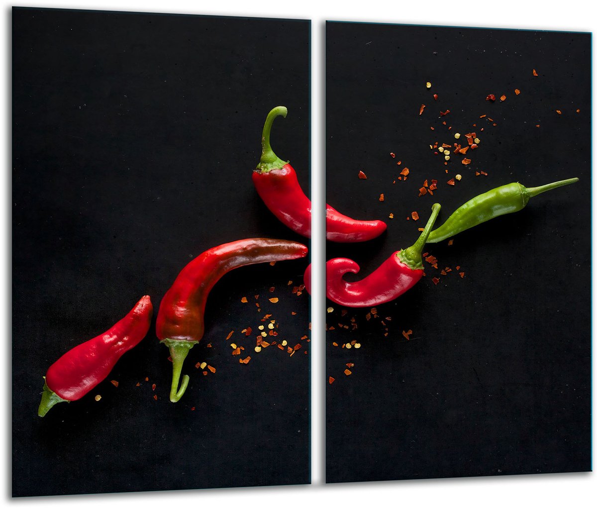 TMK ArtDeko Serie - Snijplank - Glas - 30x52 cm - Paprika