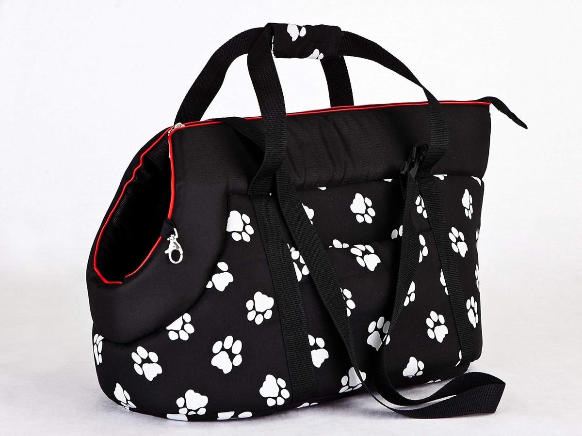 Hondendraagtas - Hondentransporttas Kat - Dieren Vervoeren - Met Poten - 25 x 50 x 27 cm - Zwart