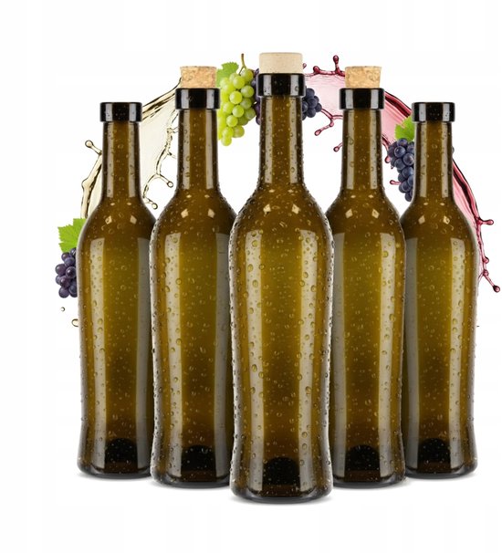 Bimberek TOSCANA - Bouteille en Verre - 500ml - Verre Vert Foncé - Élégante et Étroite