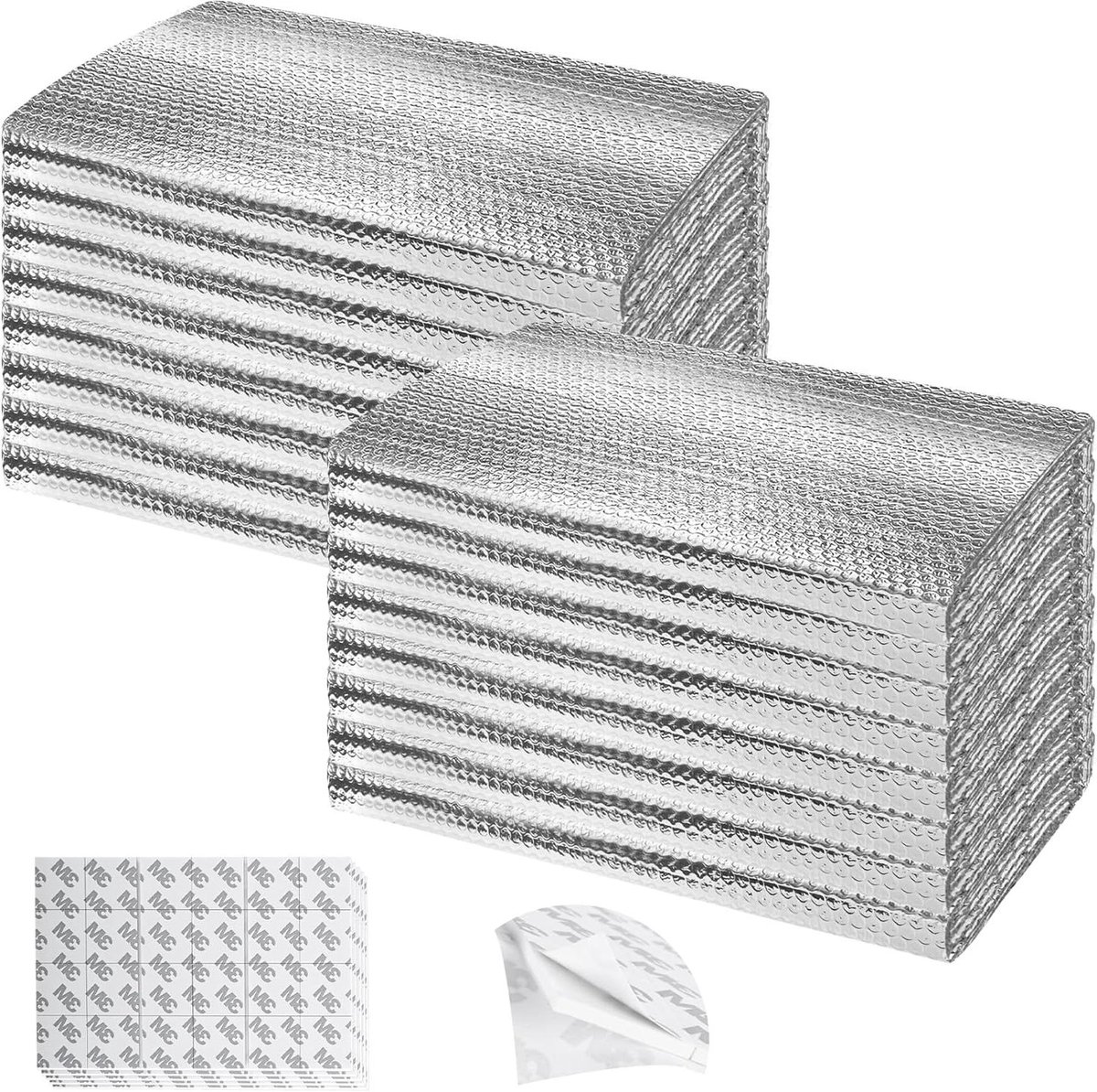 Garagedeur Isolatieset - Isolatiepanelen Garagedeur - Energie Besparen - 3-Laags Bubble Folie - 61 x 1219 cm - Zilver