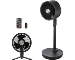 Dimplex DUOCOOL 2-in-1 Smart Draadloze Statiefventilator – Ventilator Staand - Tafelventilator - 45u Accu - 20m Bereik – Fluisterstil (36dB) – Bediening via App & Afstandsbediening