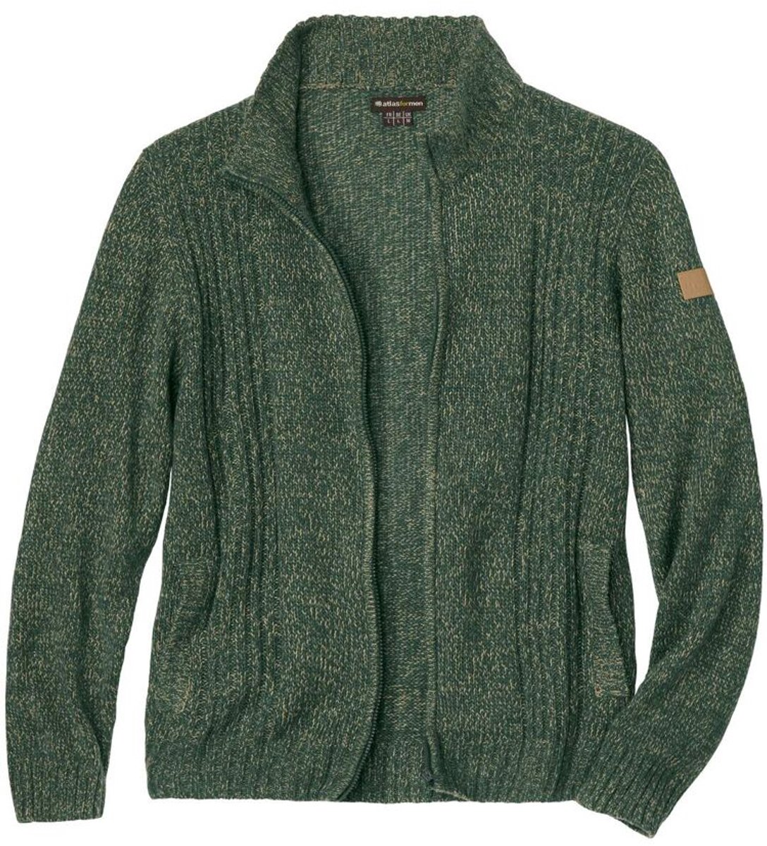 ATLAS FOR MEN - Gebreid vest met ritssluiting Forest - Heren - Verkrijgbaar in grote maten - XL