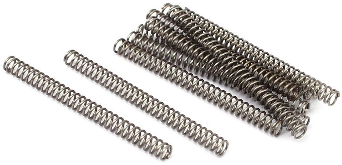 Drukveer - Compressieveer Pen - Lichtindustrie Toepassingen - 304 Roestvrij Staal - 35 mm Lengte - Zilverkleurig