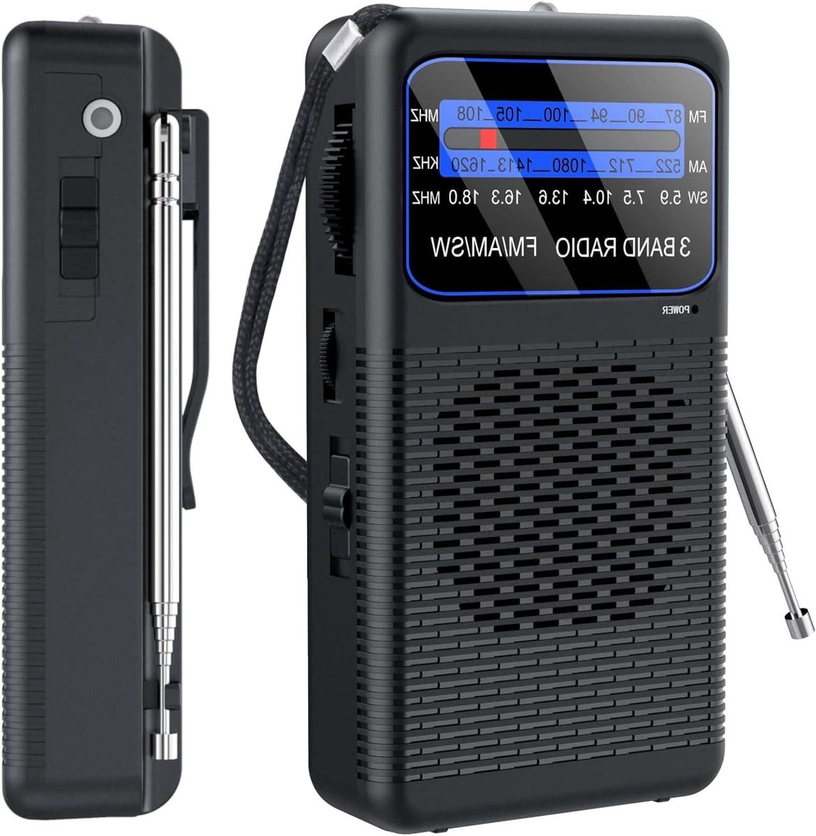 Draagbare Radio - Batterij Radio Kortegolf - Luisteren Onderweg - DSP Chip Lange Antenne