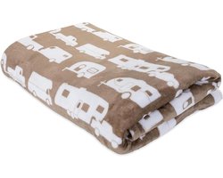 Camco Life is Better at The Camping pluche fleece deken | Queen-size deken meet 90" (L) x 90" (B) | Greige (53126)