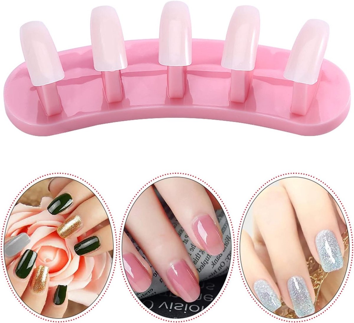 Set voor Oefening en Training van Nagelkunst met 100 Stuks Oefennageltips en Verwijderbare Basis voor Manicure