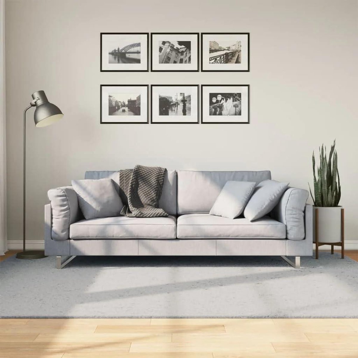 vidaXL Vloerkleed HUARTE laagpolig zacht wasbaar 160x230 cm grijs, tapijt, kleed, vloermat