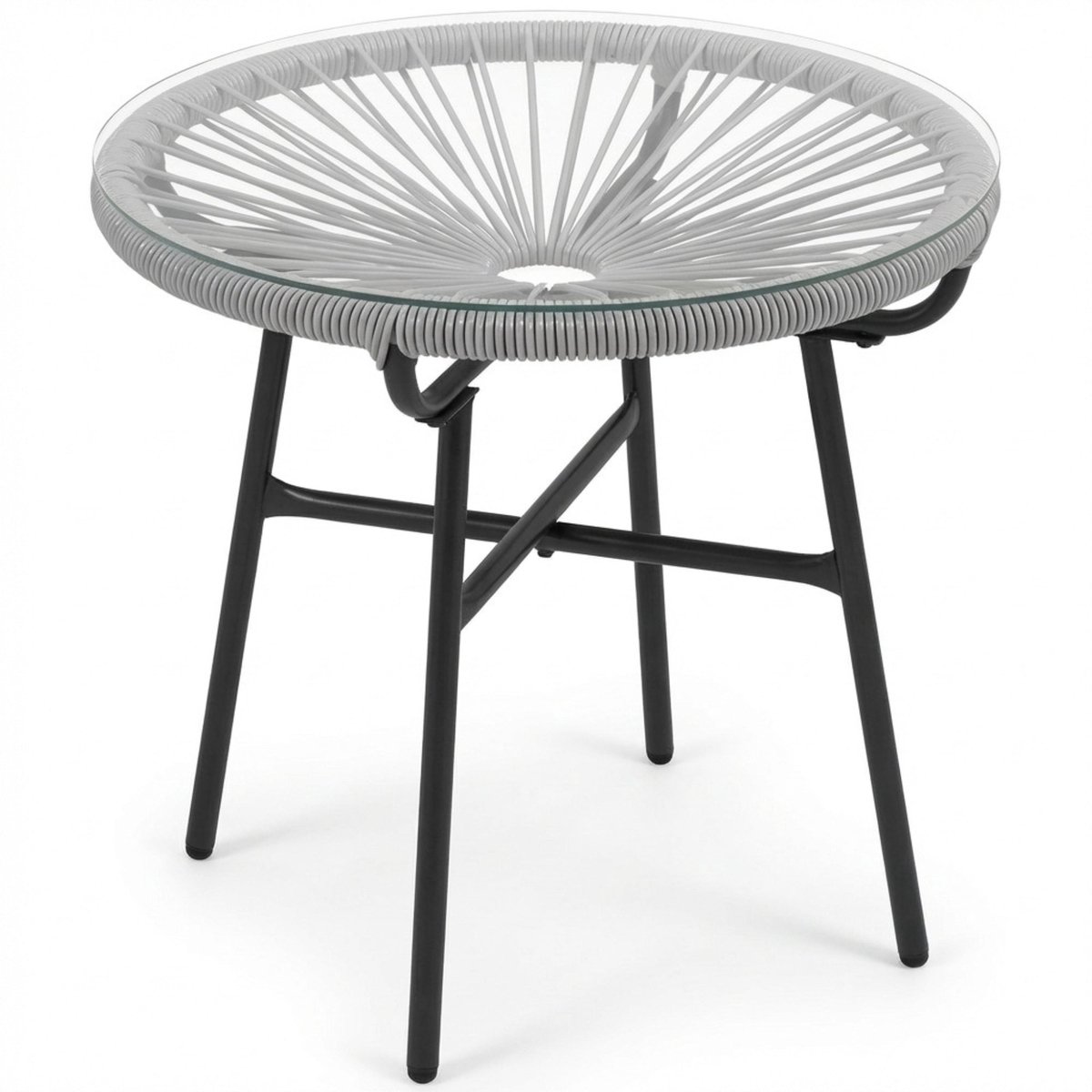 Ronde tuintafel boho style - Salontafel rond - Bijzettafel - Tafel - Grijs - 50 cm x 50 cm x 50 cm