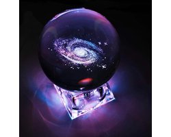 3D Crystal Ball with Solar System Model and LED Lamp Base, Solar System Crystal Ball, Best Birthday Gift for Kids, Teacher Physics, Girlfriend Gift, Classmates and Kids