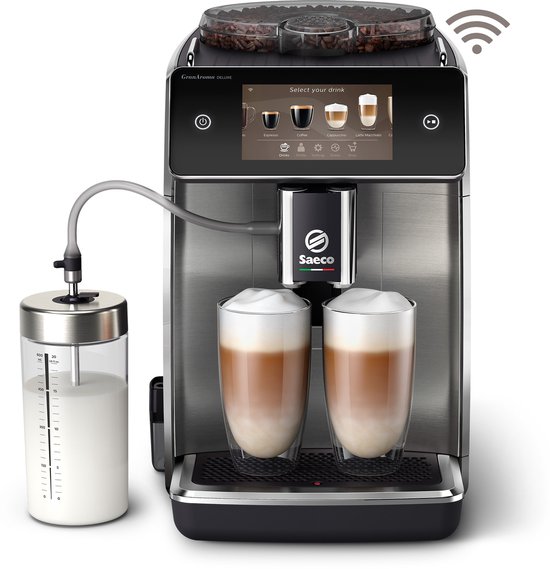 Philips Saeco GranAroma Deluxe SM6685/00 - Espressomachine - 18 Soorten Warme Drankjes - Zilver / RVS - + AquaClean Filter