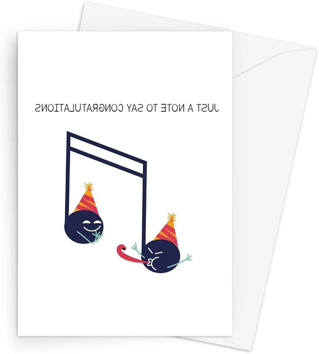 Wenskaart - Gefeliciteerd kaart - Verloving vieren - Muziek noot design - 17x11 cm - Meerkleurig