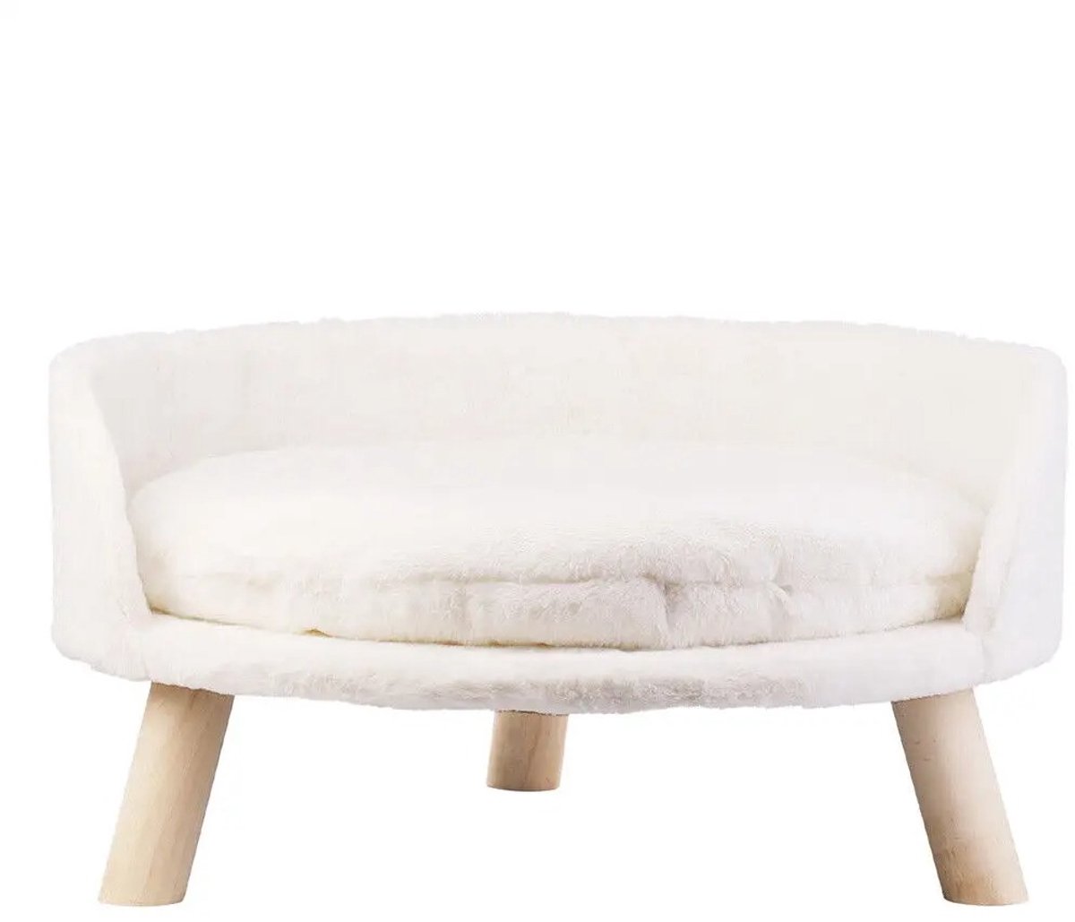 Deliqa katten stoel - luxe zachte katten bed - rond - 40 cm - waterproof - met kussen - wasbaar - van kleine tot middelgrote huisdieren - massief houten poten - 41.5 x 32.8 cm thumbnail 8