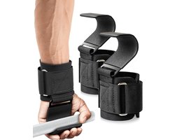 Sander Shop Gewichtheffen Haken Paar, Gewichthefhaken Met Antislip Rubberen Coating, Gewatteerde Polssteun 5mm Neopreen, Weightlifting Hooks Voor Deadlifts, Pull Ups, Krachttraining - 600 LBS (272kg)